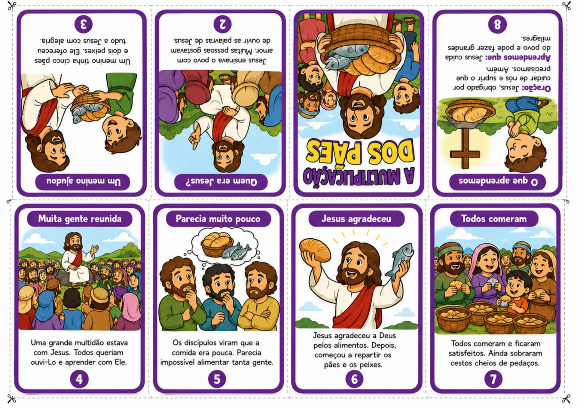 Folha imprimível da historinha bíblica: A Multiplicação dos Pães