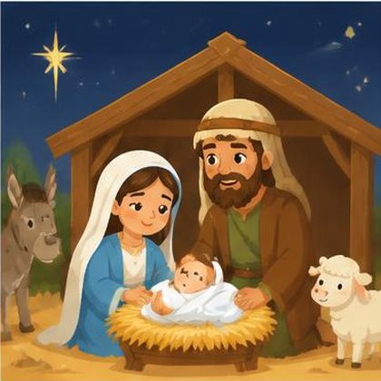 Folha imprimível da historinha bíblica: O Nascimento de Jesus