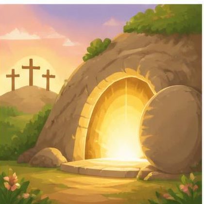 Folha imprimível da historinha bíblica: Jesus Ressuscitou